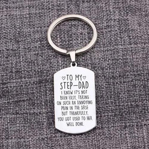Step-Dad Family Keychain Stainless Steel Gift