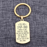 Step-Dad Family Keychain Stainless Steel Gift