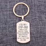 Step-Dad Family Keychain Stainless Steel Gift