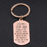 Step-Dad Family Keychain Stainless Steel Gift