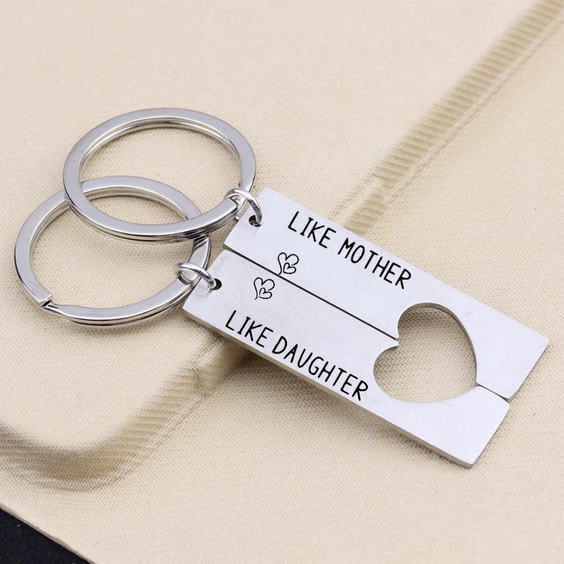 Mother-Daughter Keyrings Engraved Keychain Gift
