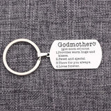 Godmother Keychain - Stainless Steel Bag Charm Jewelry Trinket