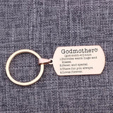Godmother Keychain - Stainless Steel Bag Charm Jewelry Trinket