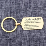 Godmother Keychain - Stainless Steel Bag Charm Jewelry Trinket