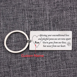 Pet Loss Memorial Keychain Engrave You're gone from our lives