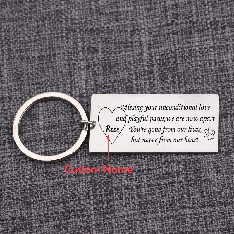 Pet Loss Memorial Keychain Engrave You're gone from our lives