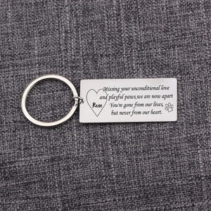 Pet Loss Memorial Keychain Engrave You're gone from our lives