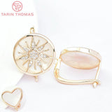 24K Brass Zircon Sun Flower Earrings Clip High Jewelry