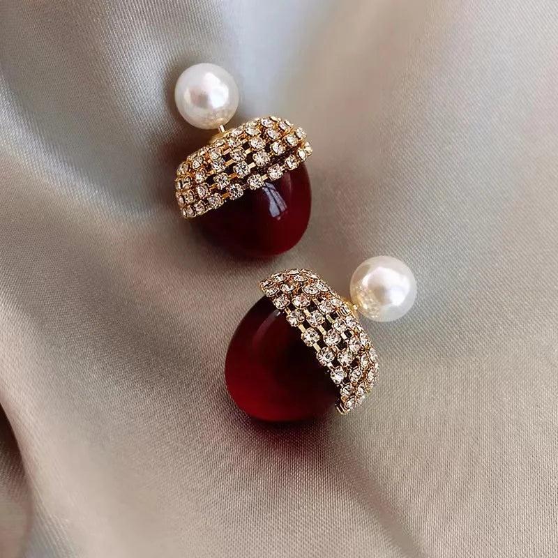 Opal Round Stud Earrings for Women
