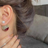 Opal Round Stud Earrings for Women