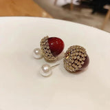 Opal Round Stud Earrings for Women