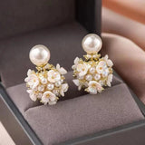 Opal Round Stud Earrings for Women