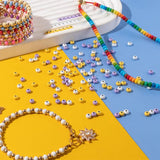 30pcs 4mm Colorful Seed Beads Hematite Metal Rainbow Oval Shape Beads