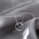 Karopel Light 925 Silver Circle Necklace Women Clavicle Chain