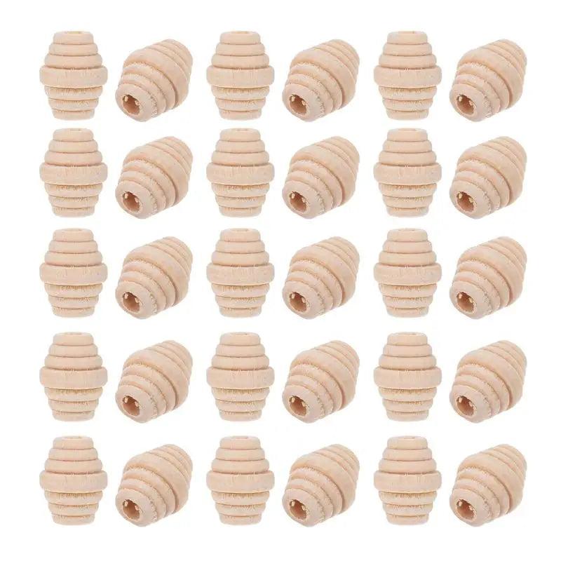 50Pcs Wooden Beaded Pendant DIY Craft Jewelry Making Decorative Beads