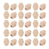 50Pcs Wooden Beaded Pendant DIY Craft Jewelry Making Decorative Beads