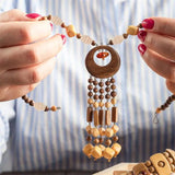 50Pcs Wooden Beaded Pendant DIY Craft Jewelry Making Decorative Beads