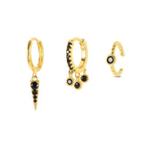 3PCS Plated CZ Mini Stud Earring Minimalist Piercing Earrings For Womens Wedding