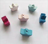 50Pcs Crown-Shaped Wooden Beads DIY Crafts Jewelry Hemu Loose Beads
