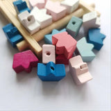 50Pcs Crown-Shaped Wooden Beads DIY Crafts Jewelry Hemu Loose Beads