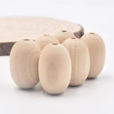 12Pcs 20*30mm Natural Oval Wooden Beads Charm Crafts Accessories