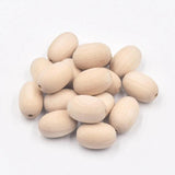12Pcs 20*30mm Natural Oval Wooden Beads Charm Crafts Accessories