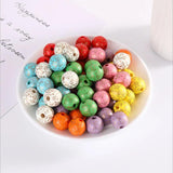 20Pcs Colorful Little Angel Wooden Beads Crafts for Jewelry Making