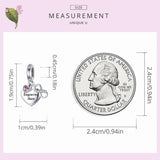 925 Silver Charm Bead Personalized Pet Name Heart Dangl