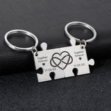 Personalized Couple Keychain Set - Valentines Keychain Charms