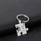 Personalized Couple Keychain Set - Valentines Keychain Charms