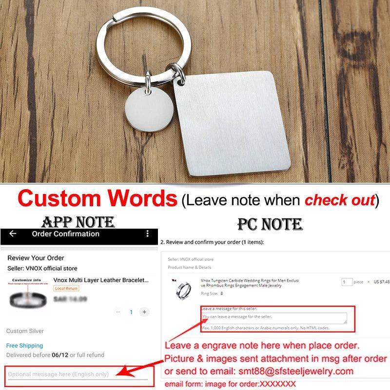 Personalized Love Date Anniversary Key Chain Stainless Steel Gift