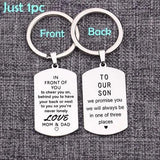 Personalized Stainless Steel Keyrings Engrave 2 Sides Keychain Dog Tag Pendant