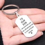 Personalized Stainless Steel Keyrings Engrave 2 Sides Keychain Dog Tag Pendant