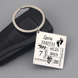 Personalized Baby Stats Key Chain Gift for Parents - Newborn Birth Souvenir