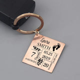 Personalized Baby Stats Key Chain Gift for Parents - Newborn Birth Souvenir