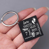 Personalized Baby Stats Key Chain Gift for Parents - Newborn Birth Souvenir