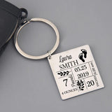 Personalized Baby Stats Key Chain Gift for Parents - Newborn Birth Souvenir