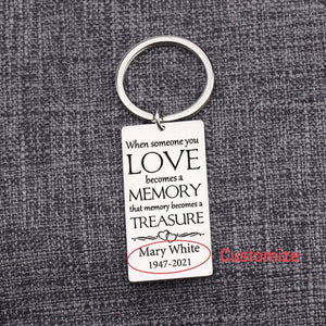 Memorial Jewelry Keychain for Mom Dad Grandpa Grandma