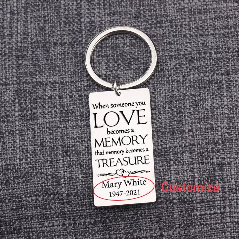 Memorial Jewelry Keychain for Mom Dad Grandpa Grandma