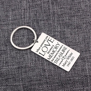 Memorial Jewelry Keychain for Mom Dad Grandpa Grandma