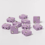 20pcs Colorful Square Beads Enamel Diamond Inlay for Bracelet Making
