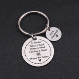 Teacher Keychain Set Engraved A Teacher Takes A Hand Opens a Mind
