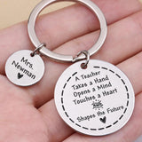 Teacher Keychain Set Engraved A Teacher Takes A Hand Opens a Mind