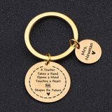 Teacher Keychain Set Engraved A Teacher Takes A Hand Opens a Mind