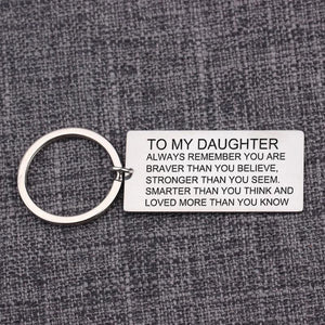 Brave & Strong Daughter Gift Keychain