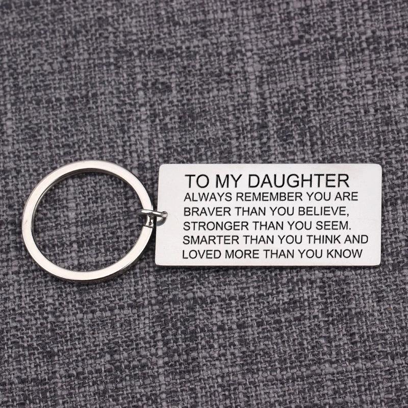 Brave & Strong Daughter Gift Keychain
