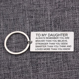 Brave & Strong Daughter Gift Keychain