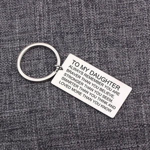 Brave & Strong Daughter Gift Keychain