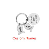 Fish Charms Keychain Personalized Father's Gift DADDY'S CATCHES Engraved