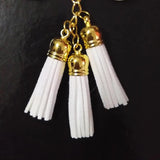 Suede Tassel Key Chain Mini Bowknot Leather Key Ring Golden Pendant Bag